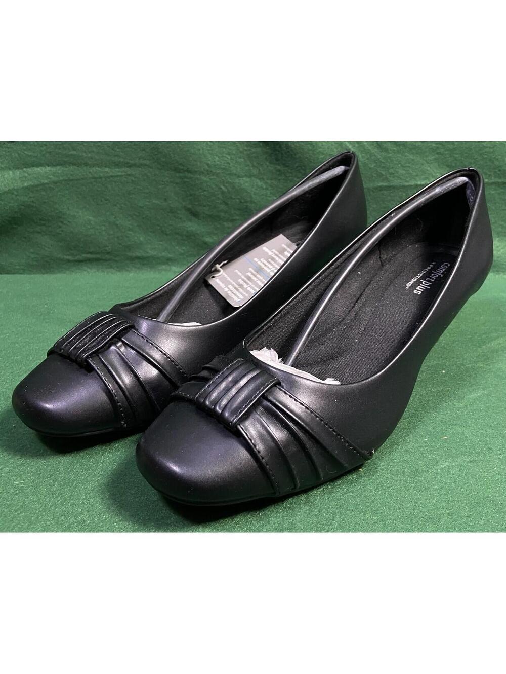 New Comfort Plus By Predictions Women Sz 9 MARGE Black Noir Pumps Shoes PO Box